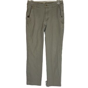 Duck Camp Pants Mens 33X31 Khaki Cordura Blend Casual Pockets Distressed Hunting